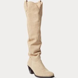 Polo Ralph Lauren Cream Tall Western Boots